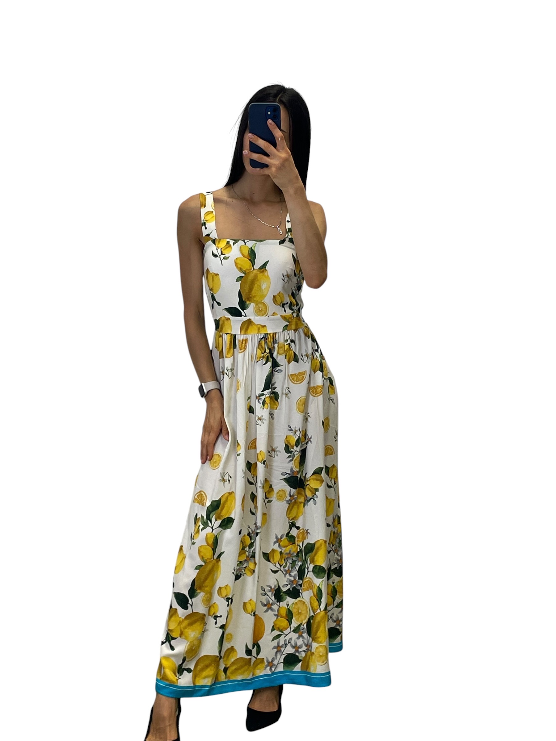 Maxikleid „Limoni“ mit Zitronen-Print
